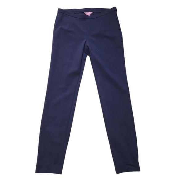 Lilly Pulitzer  Allesia Stretch Dinner Pants Midnight Navy Side Zipper Sz 8 NWT - Picture 1 of 8